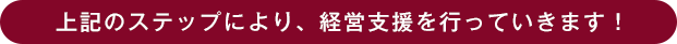 上記のステップにより、経営支援を行っていきます！